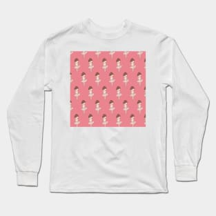 Ballerina with Pink background Digital Art | Melanie Jensen Illustrations Long Sleeve T-Shirt